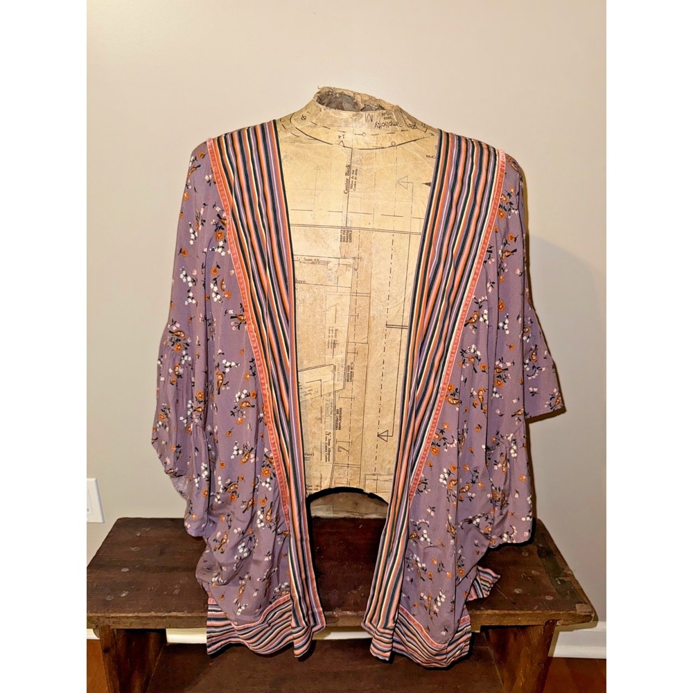 Matilda Jane Mauve Shrug w/Floral,Birds Ruffled Sleeves Size XS/SM Pretty!!